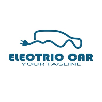 eco car and electric green car technology icon logo vector. vector