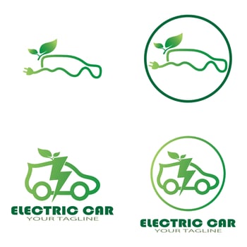 eco car and electric green car technology icon logo vector. vector