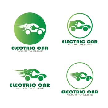 eco car and electric green car technology icon logo vector. vector