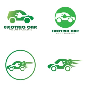 eco car and electric green car technology icon logo vector. vector