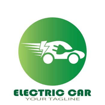eco car and electric green car technology icon logo vector. vector