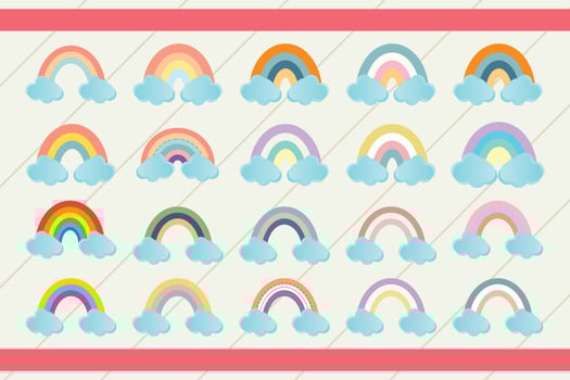 Rainbow Stickers Bundle Design vector