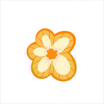 Modern flower isolated, great design for any purposes. Vector illustration design. Pink flower isolated on white background. Spring, summer garden