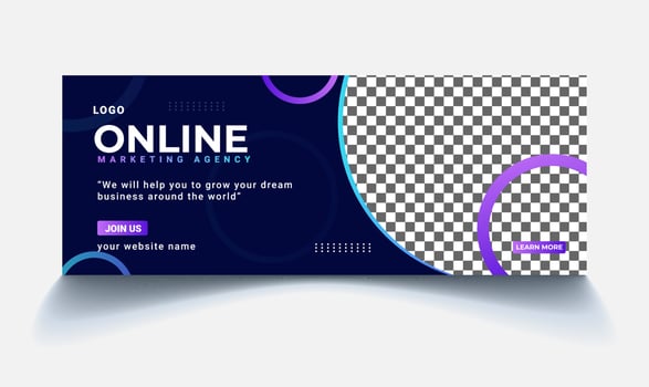 Online marketing agency banner template vector
