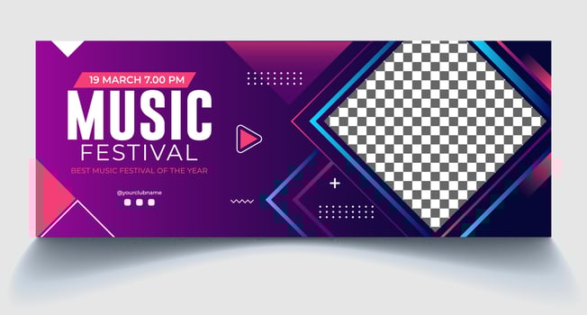 Music festival cover design template vector