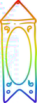 rainbow gradient line drawing hanging regal banner vector