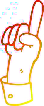 warm gradient line drawing cartoon pointing hand vector