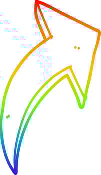 rainbow gradient line drawing cartoon pointing arrow vector