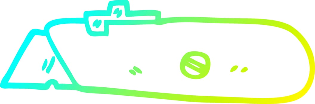 cold gradient line drawing cartoon new work knife vector