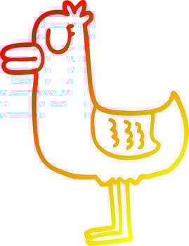 warm gradient line drawing cartoon sea gull vector