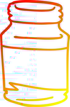 warm gradient line drawing cartoon glass jar vector
