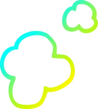 cold gradient line drawing cartoon poof of smoke vector