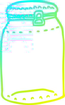 cold gradient line drawing cartoon glass jar vector