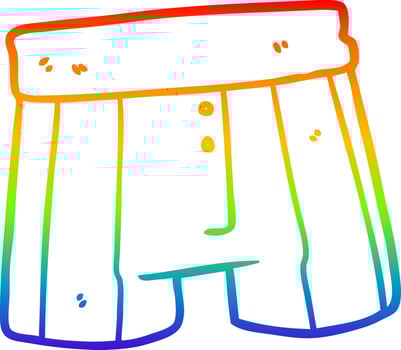 rainbow gradient line drawing boxer shorts vector