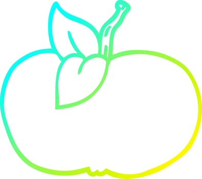 cold gradient line drawing cartoon juicy apple vector