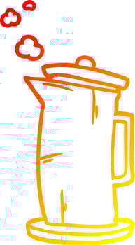 warm gradient line drawing old style kettle vector