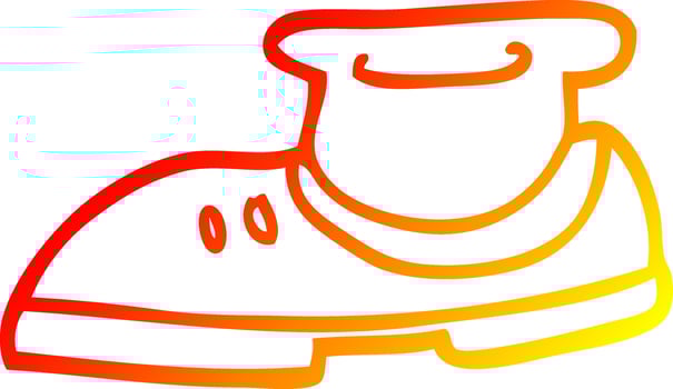 warm gradient line drawing cartoon shoe and sock vector