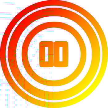 pause button circular in hot gradient spectrum vector