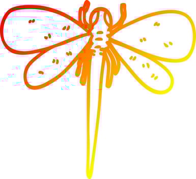 warm gradient line drawing cartoon huge insect vector