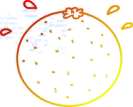 warm gradient line drawing cartoon orange vector