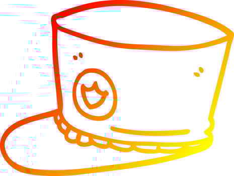 warm gradient line drawing cartoon band hat vector