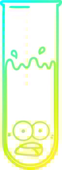 cold gradient line drawing cartoon test tube vector