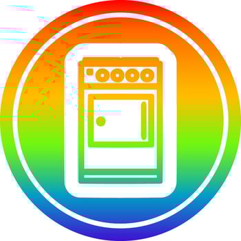 kitchen cooker circular in rainbow spectrum vector
