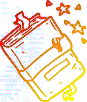 warm gradient line drawing witch s book of spells vector