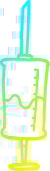 cold gradient line drawing cartoon vaccine injection vector