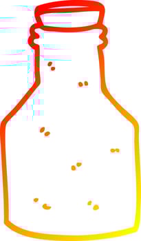 warm gradient line drawing cartoon old ceramic bottle with cork vector