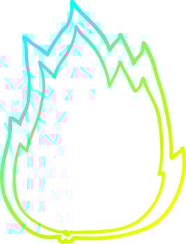 cold gradient line drawing cartoon fire vector