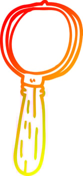 warm gradient line drawing cartoon magnifying glass vector