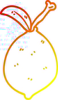 warm gradient line drawing cartoon lime fruit vector