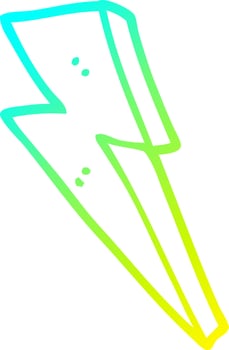 cold gradient line drawing cartoon lightning bolt vector