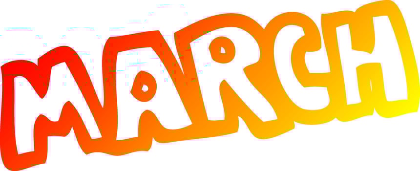 warm gradient line drawing cartoon month of march vector