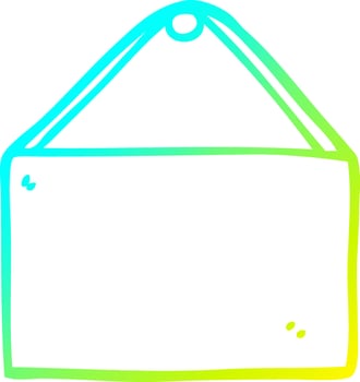 cold gradient line drawing cartoon blank sign vector