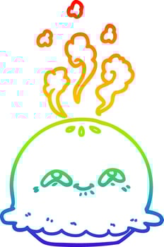 rainbow gradient line drawing cartoon pie vector