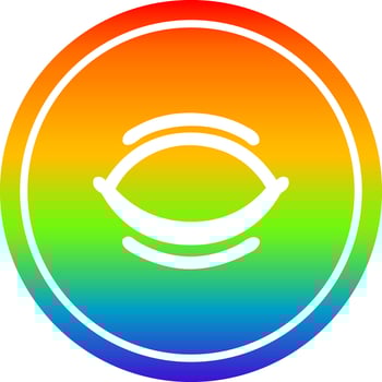 closed eye circular in rainbow spectrum vector