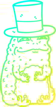 cold gradient line drawing cartoon rich toad vector