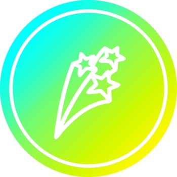 shooting stars circular in cold gradient spectrum vector