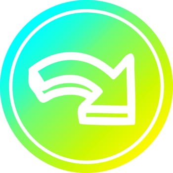 direction arrow circular in cold gradient spectrum vector