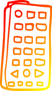 warm gradient line drawing cartoon remote control vector