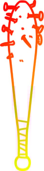warm gradient line drawing cartoon bat with nails in vector