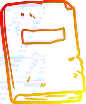 warm gradient line drawing battered old notebook vector