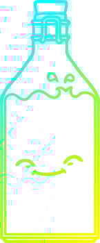 cold gradient line drawing cartoon old water bottle vector