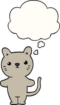 cartoon cat and thought bubble vector