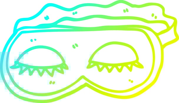 cold gradient line drawing cartoon sleeping mask vector