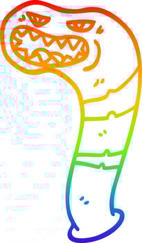 rainbow gradient line drawing cartoon monster leech vector