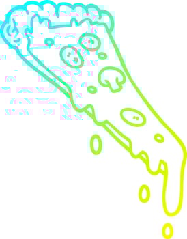 cold gradient line drawing cartoon slice of pizza vector