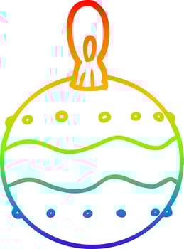 rainbow gradient line drawing christmas bauble decoration vector